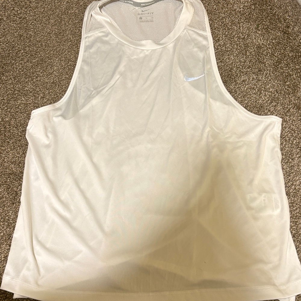 Nike White Mesh Tank Top